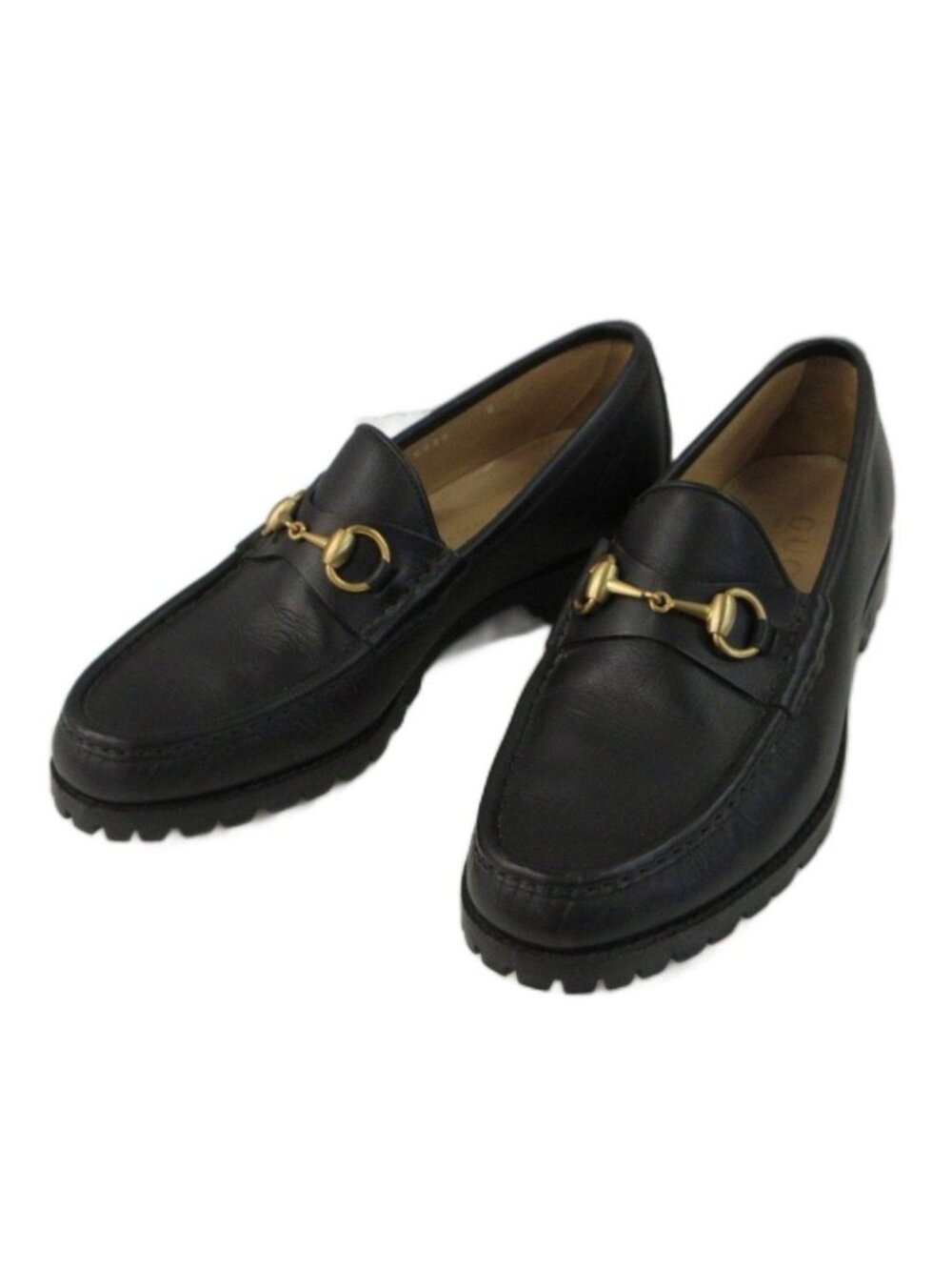 Gucci Horsebit Loafers Vibram Sole Black Shoes Leather